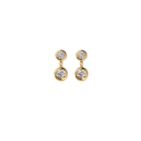 1.28ct Diamond 14K Gold Bezel Drop Earrings