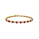 8.15ct Diamond Ruby 14K Gold Tennis Bracelet