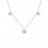 0.35ct Diamond 18K Gold Stationed Heart Drop Necklace