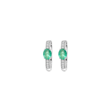 1.13ct Diamond Emerald 14K Gold Hoop Earrings