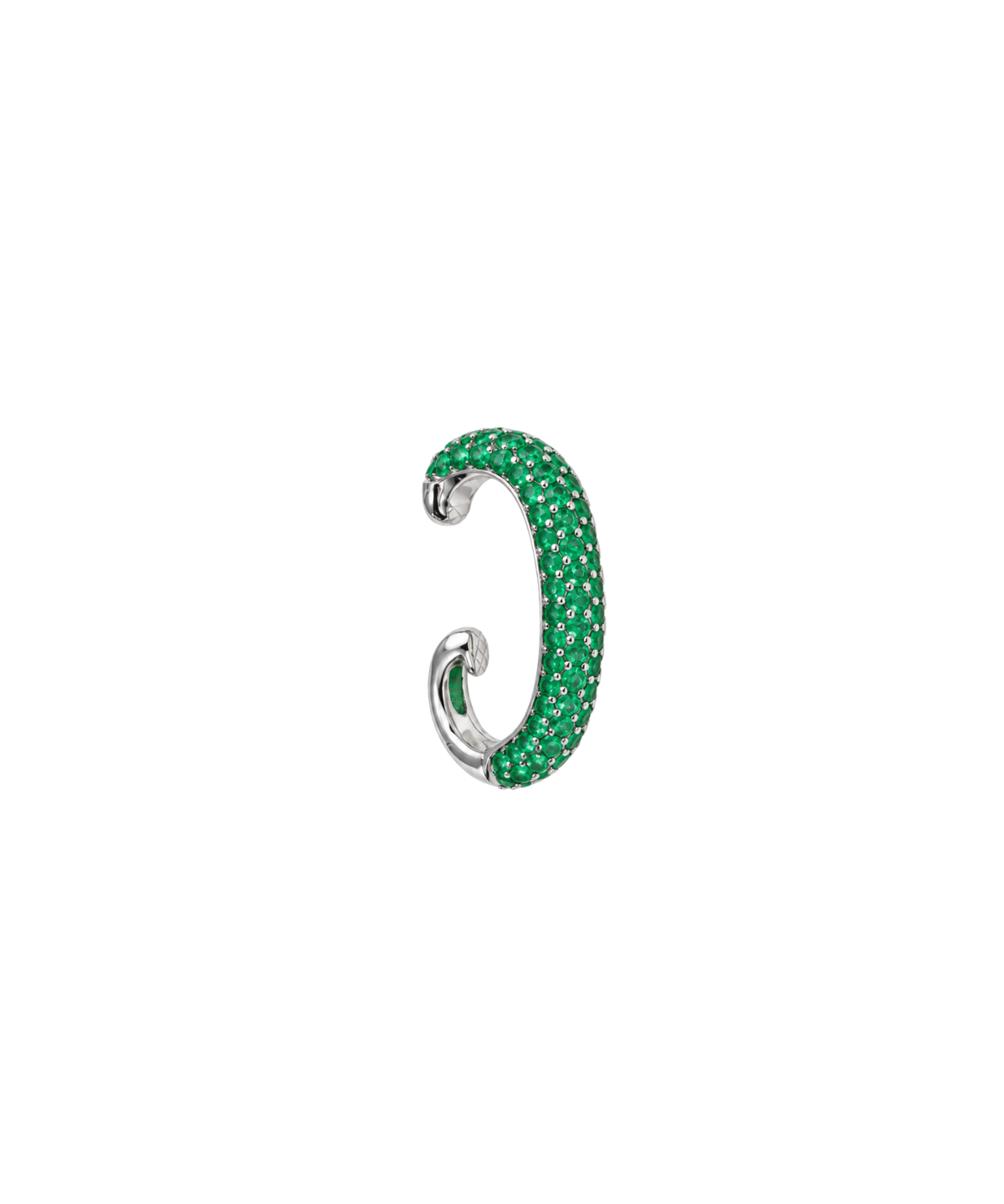 0.90ct Emerald 18K Gold Pave Statement Ear Cuff