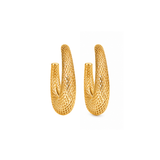18K Gold Statement Geometric Hoop Earrings