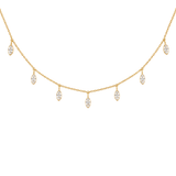1.56ct Diamond 18K Gold Marquise Drop Stationed Necklace