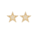 2.10ct Diamond 14K Gold Pave Star Earrings