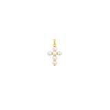 Pearl 14K Gold Cross Pendant