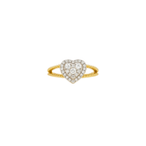 0.36ct Diamond 14K Gold Pave Heart Ring