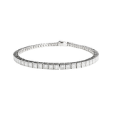 4.50ct Princess Cut Diamond 18K Gold Half Bezel Tennis Bracelet