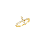 0.71ct Diamond 14K Gold Wrap Cross Ring