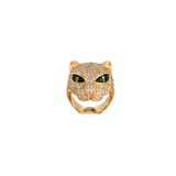 2.21ct Diamond Tsavorite 14K Gold Pave Panther Ring