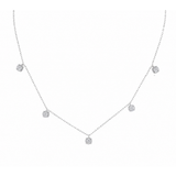 0.70ct Diamond 18K Gold Illusion Stationed Drop Necklace