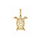18K Gold Large Turtle Pendant