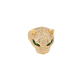 2.21ct Diamond Tsavorite 14K Gold Pave Panther Ring