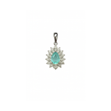 0.85ct Paraiba Tourmaline Diamond 18K Gold Dainty Pendant