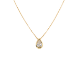 0.50ct Diamond 18K Gold Pear Bezel Necklace