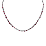 15.92ct Diamond Ruby 18K Gold Tennis Necklace