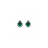1.70ct Emerald Diamond 18K Gold Pear Earrings