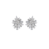 2.96ct Diamond 18K Gold Leaf Cluster Earrings