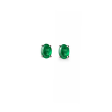 2.17ct Emerald 18K Gold Oval Stud Earrings