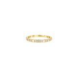 0.30ct Diamond 18K Gold Half Baguette Round Eternity Band Ring