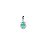 0.66ct Paraiba Tourmaline Diamond 18K Gold Dainty Pendant
