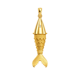 0.04ct Diamond 18K Gold Articulated Fish Pendant