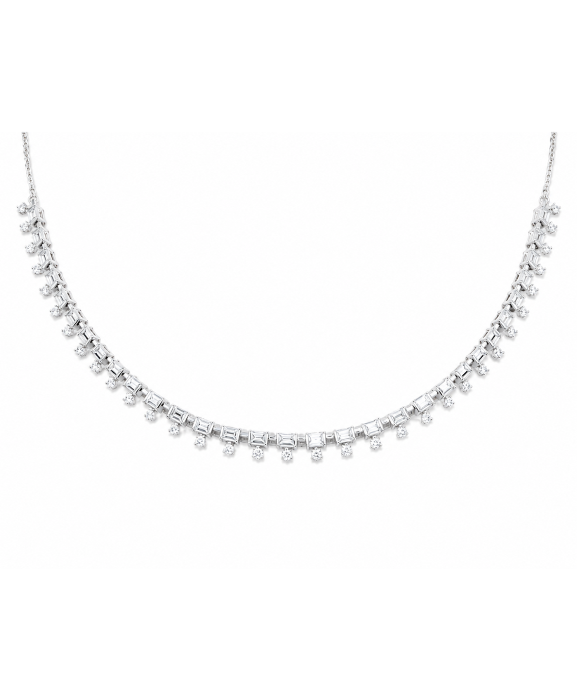 5.75ct Diamond 14K Gold Stationed Necklace