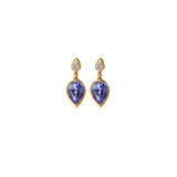 2.55ct Diamond Sapphire 14K Gold Drop Earrings