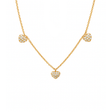0.35ct Diamond 18K Gold Stationed Heart Drop Necklace