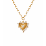 1.10ct Diamond 14K Gold Fluted Heart Paperclip Necklace