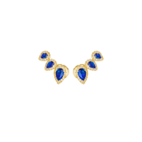 2.04ct Diamond Blue Sapphire 18K Gold Climber Earrings