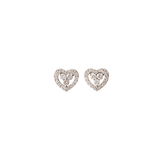 0.90ct Diamond 18K Gold Heart Stud Earrings