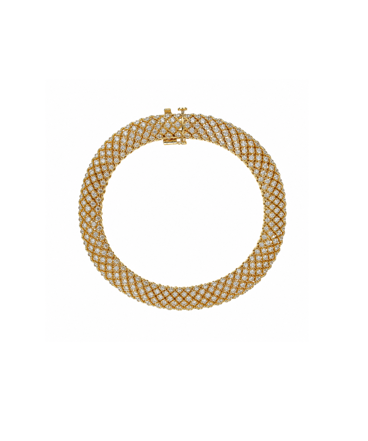 3.00ct Diamond 14K Gold Vintage Rope Bracelet