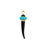 2.70ct Diamond Turquoise Onyx 18K Gold Horn Pendant