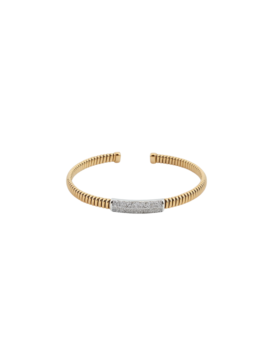 0.52ct Diamond 18K Italian Gold Bangle Bracelet