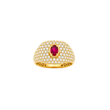 2.70ct Diamond Ruby 18K Gold Pave Ring