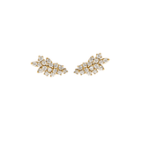 1.00ct Diamond 14K Gold Leaf Climber Earrings