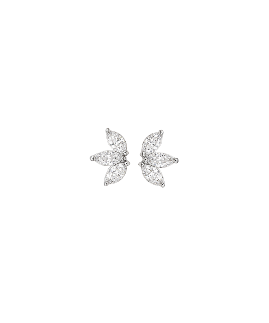 0.79ct Diamond 18K Gold Leaf Stud Earrings