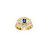 2.20ct Diamond Sapphire 18K Gold Pave Ring