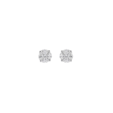 1.26ct Diamond 18K Gold Round Illusion Stud Earrings