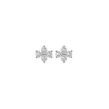 1.02ct Diamond 18K Gold Four Stone Cluster Earrings