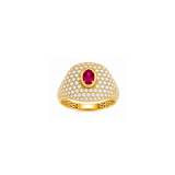2.66ct Diamond Ruby 18K Gold Pave Ring