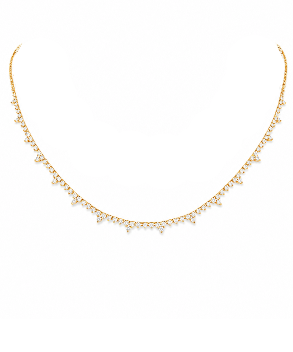 3.00ct Diamond 14K Gold Station Necklace