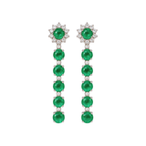 19.66ct Diamond Emerald 18K Gold Cascade Earrings