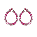 12.10ct Diamond Ruby 18K Gold Statement Earrings