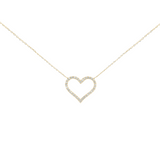 0.25ct Diamond 18K Gold Heart Pendant Chain Necklace