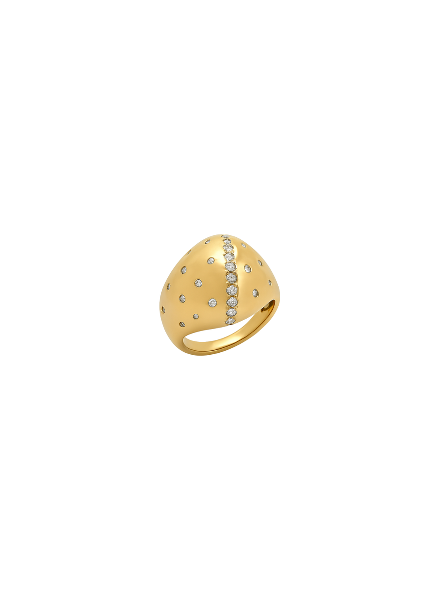 0.96ct Diamond 14K Gold Dome Ring