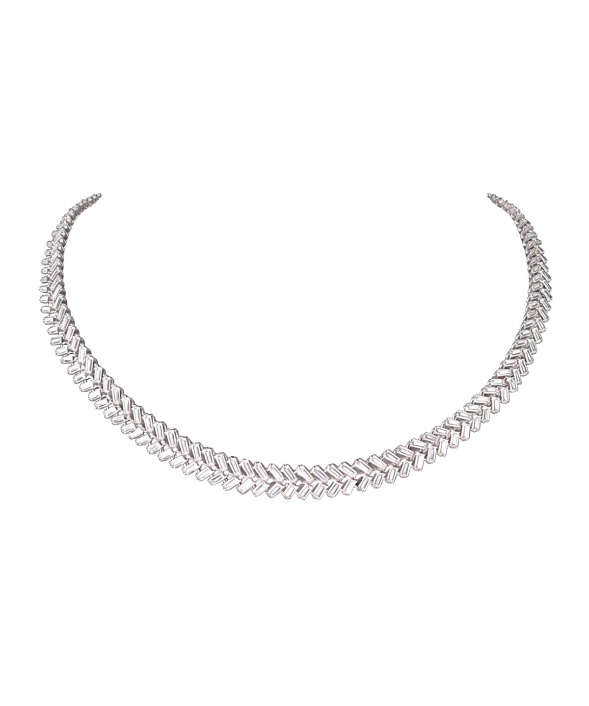 8.80ct Diamond 14K Gold Wishbone Tennis Necklace