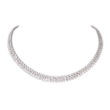 8.80ct Diamond 14K Gold Wishbone Tennis Necklace