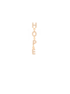 0.20ct Diamond 18K Gold Hope Single Dangle Drop Earrings
