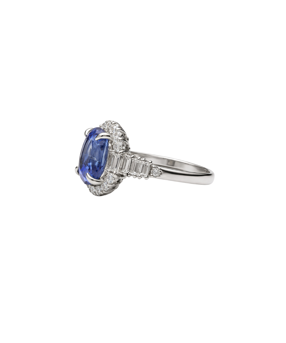 6.22ct Diamond Sapphire Platinum Cocktail Ring